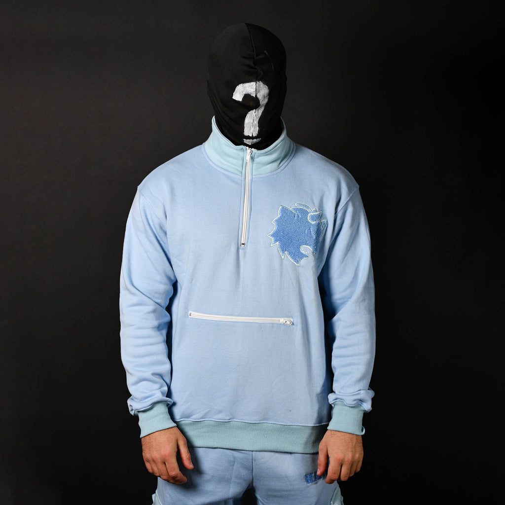 Mystique Baby Blue Quarter Zip Sweatshirt