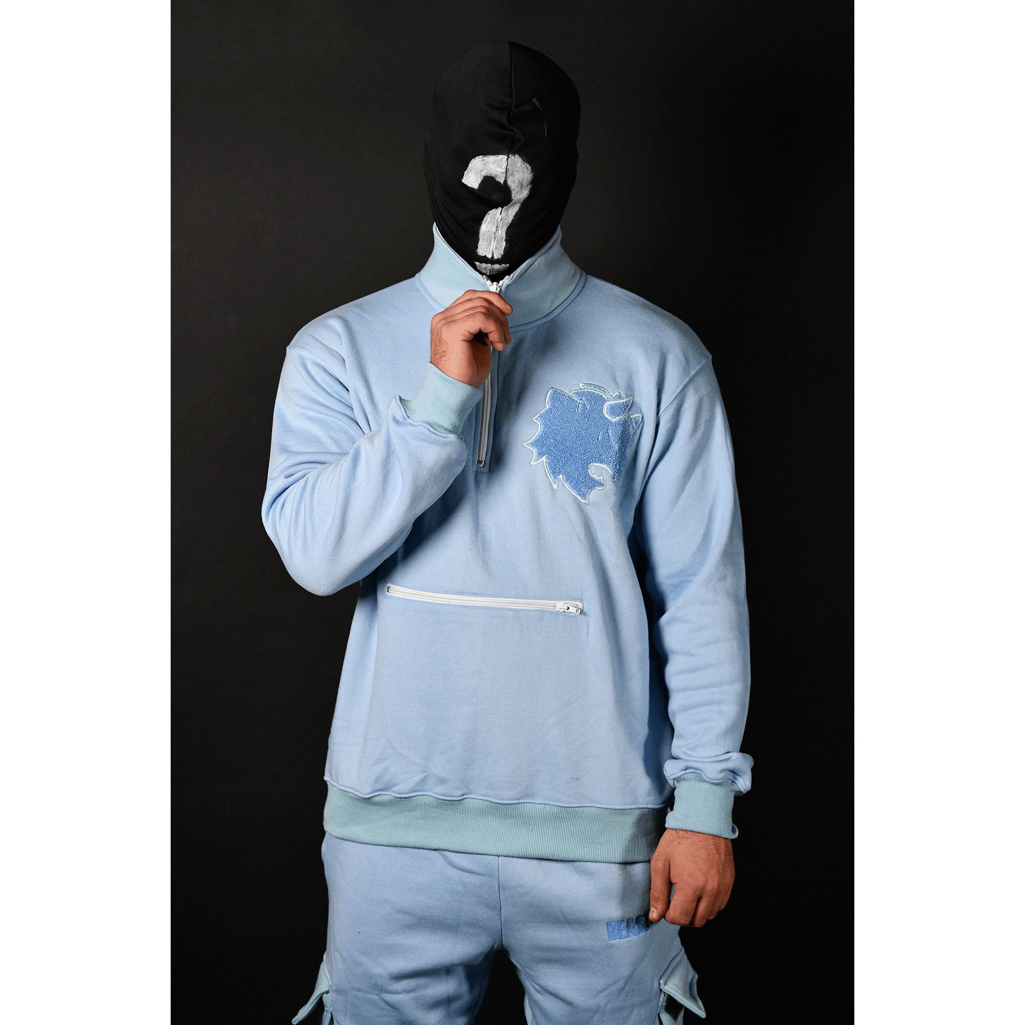 Mystique Baby Blue Quarter Zip Sweatshirt