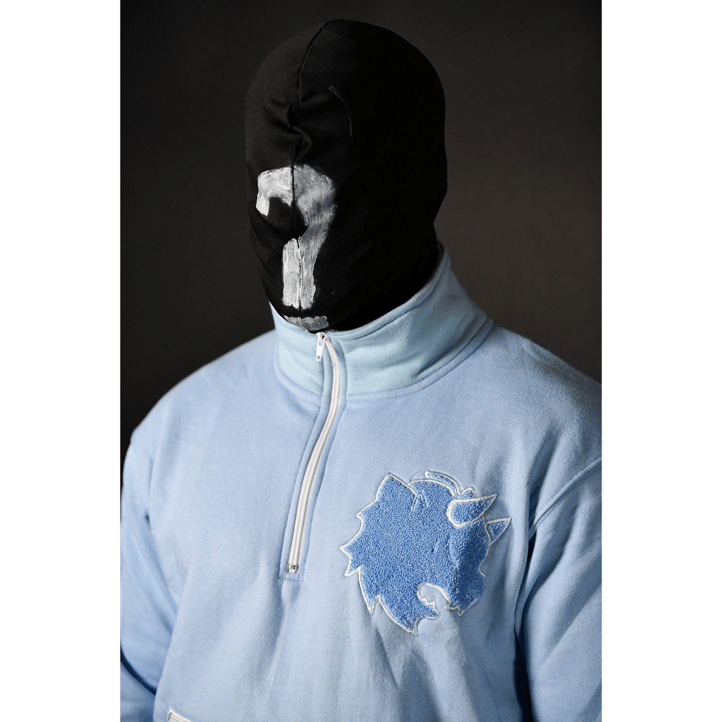 Mystique Baby Blue Set Quarter Zip Sweater