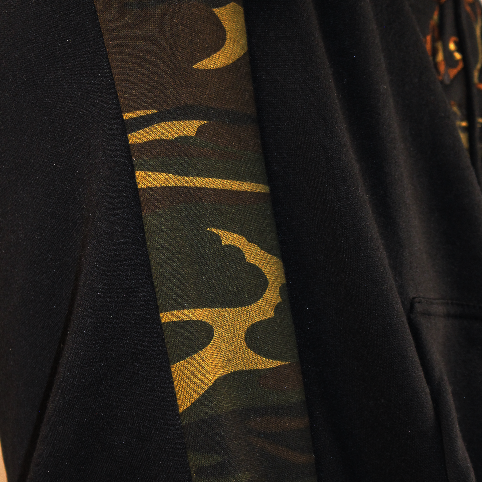 Camo Head Biker Black Hoodie